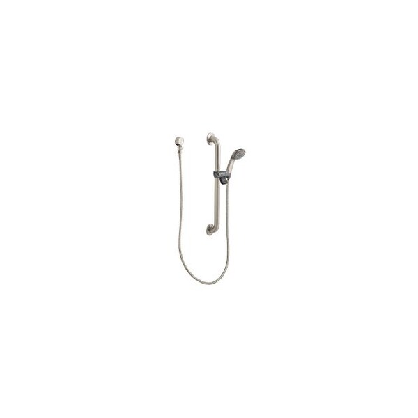 Classic Brushed Nickel Slide Bar/Grab Bar Shower